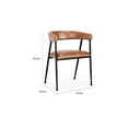 thumbnail image 5 of Benjara 23 Inch Dining Chair, Brown Top Grain Buffalo Leather Upholstery, Iron Legs, 5 of 5