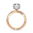 thumbnail image 4 of IGI Certified Lab Grown Diamond Engagement Ring | Center 8.5x6.5mm Radiant Cut Criss Cross Solitaire Halo Promise Rings For Women In 18k Solid Rose Gold | F-G, VS-SI Quality (2.85 Ctw) Ring Size6, 4 of 7