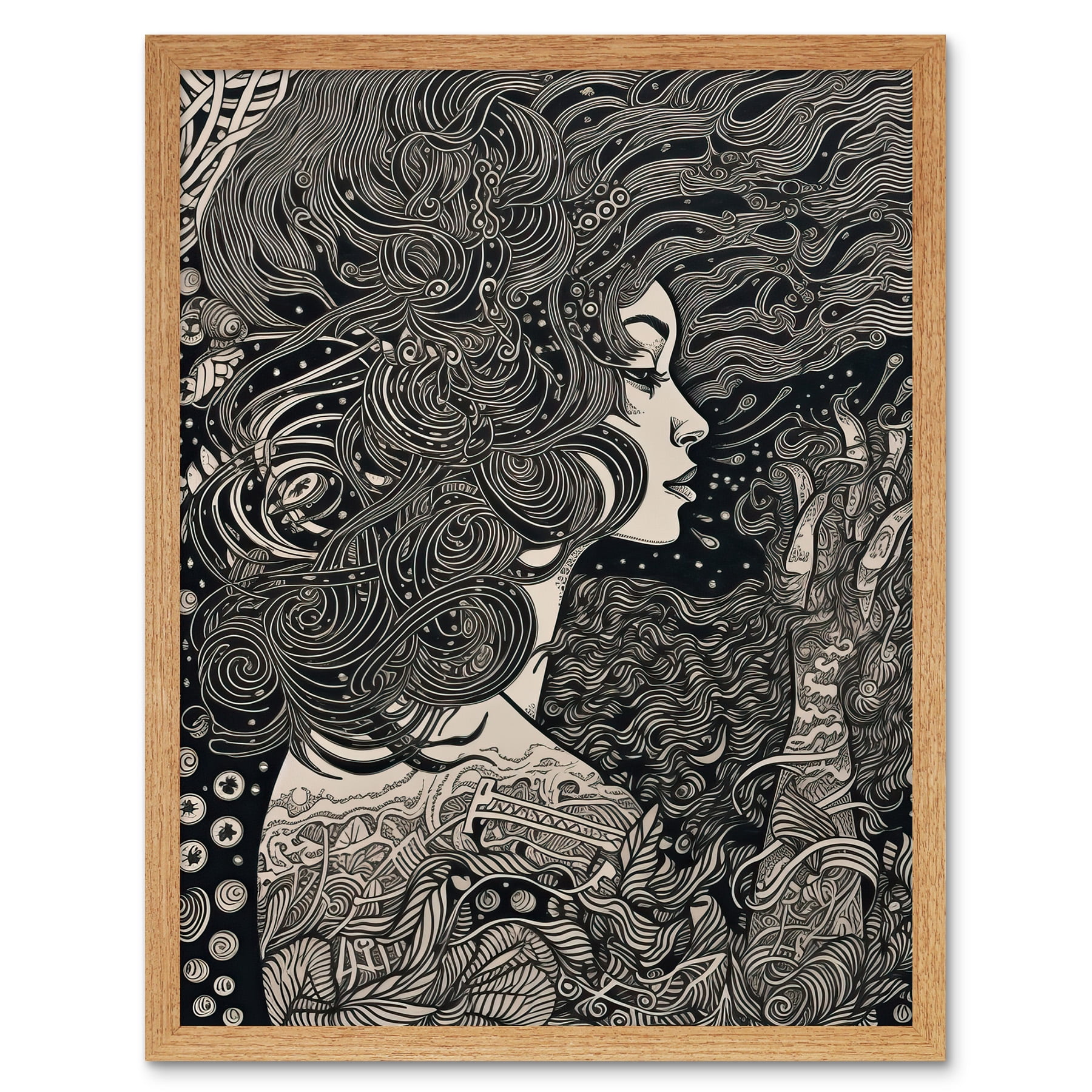 Fading Away Concept Art Modern Boho Illustration Art Print Framed ...