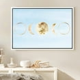 thumbnail image 2 of PixonSign Framed Canvas Print Wall Art Gold Crescent and Full Moons Nature Clouds Illustrations Modern Art Chic Scenic Relax/Calm Blue Pastel for Living Room, Bedroom, Office - 16"x24" White, 2 of 5