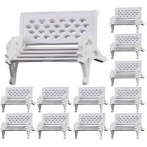 ELAYARD Miniature Fairy Garden Benches Park Bench White ABS 20Pcs