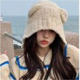 thumbnail image 3 of SikaFu Y2K Bear Ears Beanie Crochet Hat for Women,Kawaii Warm Knitted Slouchy Winter Hat Alt Accessories, 3 of 4