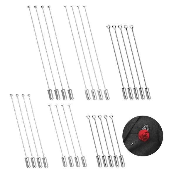 30Pcs Hat Pins Jewelry Finding DIY Craft Stopper 3 Styles Brooch Pin Stick Metal Brooch Boutonniere Sticks