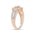 thumbnail image 5 of Round Cut Natural White Diamond Heart Engagement Promise Ring In 14K Rose Gold Plated 925 Sterling Silver (Color: I-J, Clarity: I2-I3, 0.03 Cttw) -4.5, 5 of 9