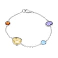 thumbnail image 1 of Tilo Jewelry .925 Sterling Silver Multi-Color Cubic Zirconia CZ Stones Link Bracelet | 7.5 Inch |Women & Girls, 1 of 3