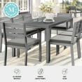 thumbnail image 4 of Martha Stewart 71" Indoor-Outdoor Patio Table with Gray Brushed Woodgrain Aluminum Finish, 4 of 10