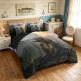 thumbnail image 2 of Manfei Farmhouse Style Grizzly Bear Full Size Bedding Sets, Forest Landscape Full Size Bed in a Bag, Cream Gray, Black Reversible, 7-Piece, 2 of 5