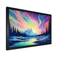 thumbnail image 2 of Designart "Kawaii Borealis Landscape I" Aurora Borealis Picture Framed Wall Art Living Room, 2 of 5