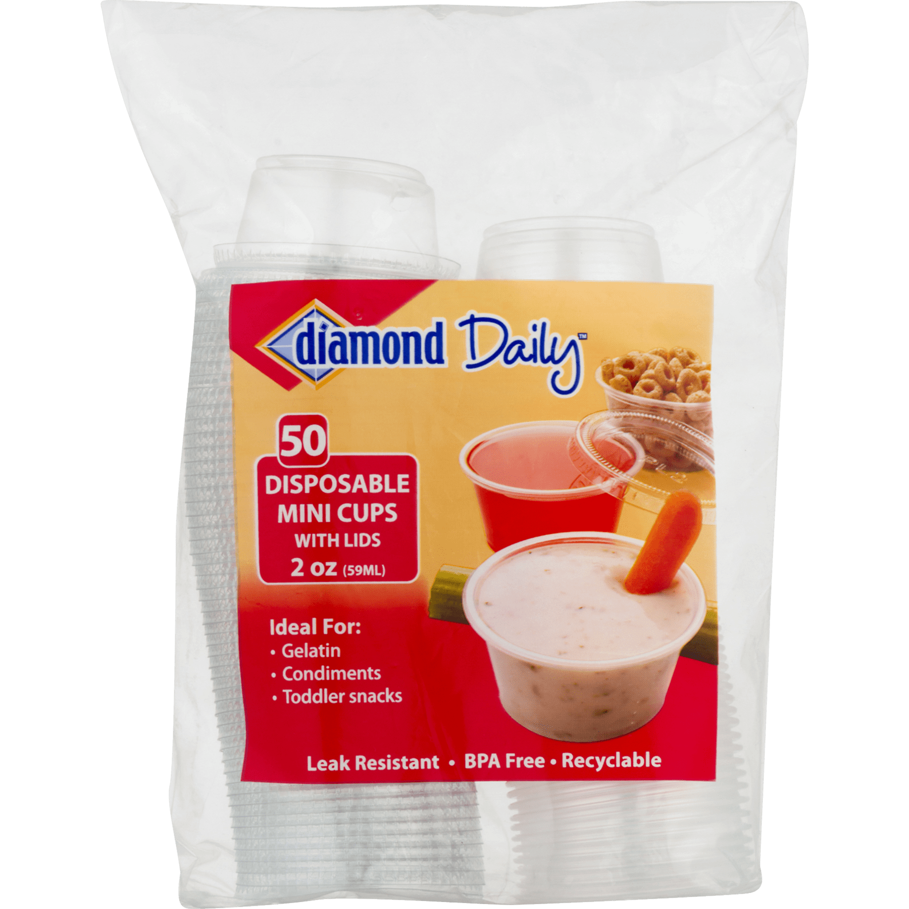 Diamond Multi Purpose Mini Cups Lids 2 Oz 50 Count Com