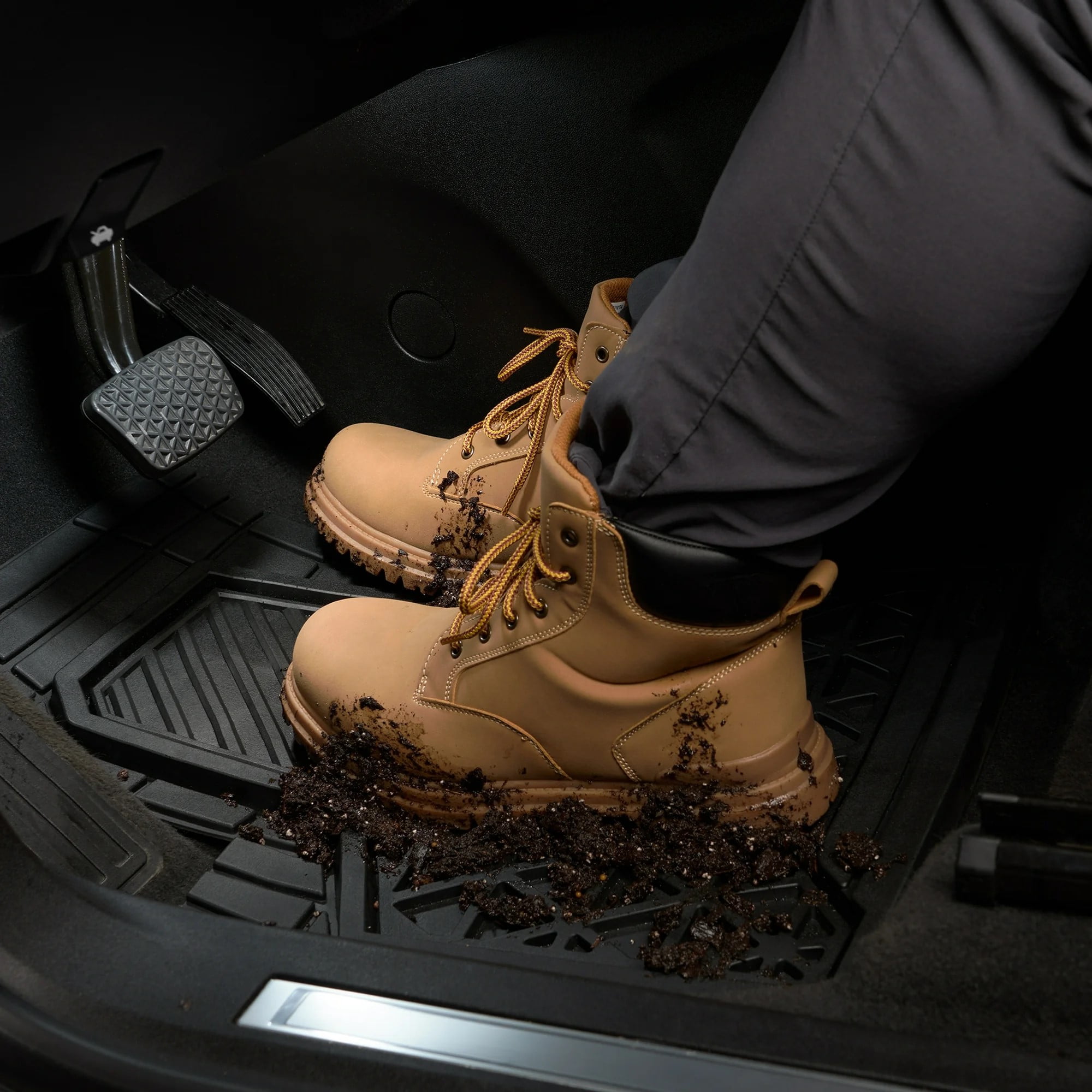 Genuine Dickies 3 Piece Rubber Floor Mat Set Adjustable Rear Mats Black, 88100WDI