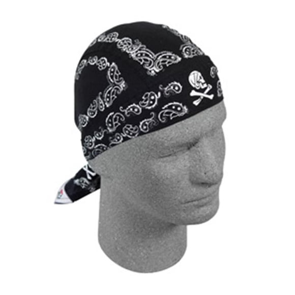 Zan Headgear Z500 Flydanna 100 pour Cent Coton Crâne Paisley Noir