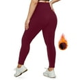 thumbnail image 4 of RQYYD Plus Size Leggings Fleece Lined with Pockets for Women-XL-5XL Thermal Winter Tummy Control Workout Yoga Pants, 4 of 7