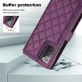 thumbnail image 2 of Case Wallet for Samsung Galaxy Note 20, [Wristlet & Crossbody Strap] RFID Blocking 5 Card Slots Stand [Shockproof TPU Shell] PU Leather Magnetic Flip Cover for Note 20, Darkpurple, 2 of 9