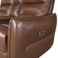thumbnail image 3 of Furniture of America Zuriz Leather Match Indoor FSC Certified Power Recliner with USB Ports, Brown, 3 of 7