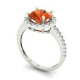 thumbnail image 2 of Halo Engagement Ring for Women - 1.8ct Simulated Red Diamond in 14K White Gold Promise Ring, 2 of 6