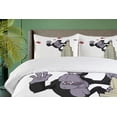 thumbnail image 4 of Ambesonne Animal Duvet Cover Sets, King Monkey Cartoon, 2-Queen, Beige Black and Red, 4 of 7