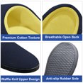 thumbnail image 2 of Men's Cozy Slippers Two-Tone Indoor Outdoor House Shoes, Mens Memory Foam House Slippers for Men with Fuzzy Plush Lining Indoor, 2 of 7