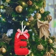 thumbnail image 5 of Uutvery 26 Letters Christmas Tree Decoration,Alphabet Monogram Hanging Ornaments,Christmas Tree Pendant with Plaid Bow and Bell,Red Felt Monogram Personalized DIY Craft Christmas Ornaments, 5 of 9