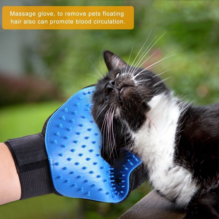 Pet Grooming Gloves with Silicone Tips, Blue photo 2