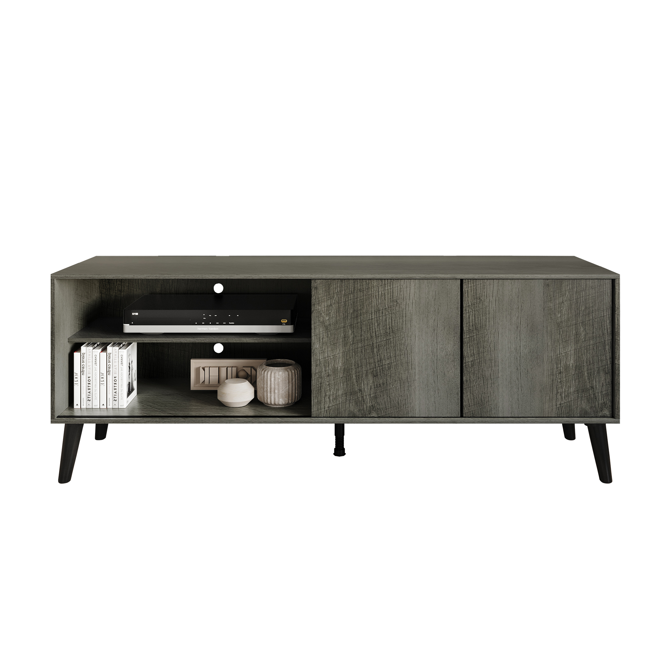 Castle Place Comtemporary TV Stand Console for TVs up to 65", Grey