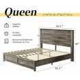 thumbnail image 6 of VanAcc Queen Size Bed Frame with 49" Tall & Full-Panel Headboard, Farmhouse Platform Bed with Wood Slats & Metal Bed Frame, Noise Free, 6 of 7