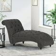 thumbnail image 3 of Modern Curved Chaise Lounge in Leather 64.25" for Living Room, 3 of 12