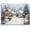 Christmas Snowman, variant on Christmas Canvas Wall Art Decor with Chimneys, Smoke, Street Lamps with Wreaths, Snowmen and Snow Piles, Festive Canvas Print for Room, Holiday-Themed Fixed Canvas for Winter Home Décor,8x10 inch