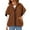 Brown, variant on Sherpa Vest for Women Short Sleeve Fuzzy Fleece Jacket Warm Coat Outerwear with Pockets