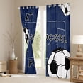 thumbnail image 3 of Erosebridal Ball Games Kids Black Out Curtains For Boys,Deepblue White Black Curtains Pack of 2 (42x63 Each), 3 of 7