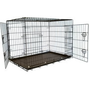 Angle View: Iconic Pet 42" Foldable Double Door Pet Dog Cat Training Crate with Divider