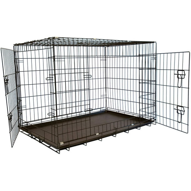 Iconic Pet 42" Foldable Double Door Pet Dog Cat Training Crate with