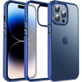 thumbnail image 7 of Casus Frosted Matte Silicone Frame Shockproof Case for Apple iPhone 14 Pro Max - Blue, 7 of 7