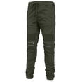thumbnail image 2 of J. METHOD Men’s Jogger Pants Casual Moto Biker Zipper Slim Fit French Terry Fleece Tapered Leg Elastic Waist NEMP20 Olive XL, 2 of 6