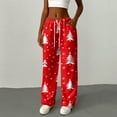 thumbnail image 6 of Hearthz Pajama Pants Fuzzy Christmas Winter Fuzzy Elastic Waist Wide Leg Lounge Pants with Pockets Fall Winter Warm Pj Bottoms for Women, 6 of 6