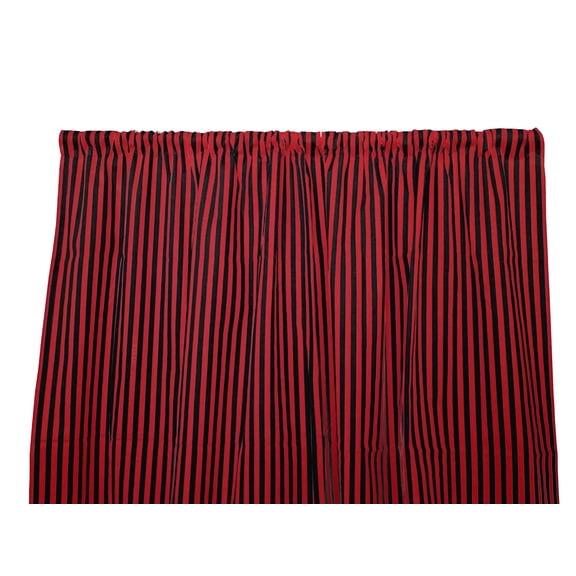Cotton Curtain Stripe Print 58 Inch Wide /Half Inch Stripe Red and Black