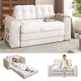 thumbnail image 4 of Erinnyees 2-in-1 Sleeper Sofa, No Assembly Corduroy Loveseat, Converts to Bed with Deep Seat & 2 Included Pillows, 4 of 10