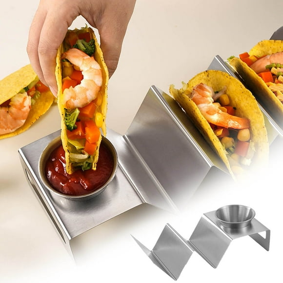 2 Gridss Cake HOLDERSs With Cup Stainless Steel Mexicaneds Corn Roll Thin Cake HOLDERSs Tower Can Hold Cup W-shaped Pancake HOLDERSs
