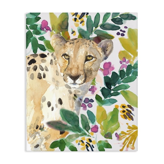 Stupell Industries Bohemian Garden Plants Cheetah Canvas Art, 16 x 20, by Lanie Loreth