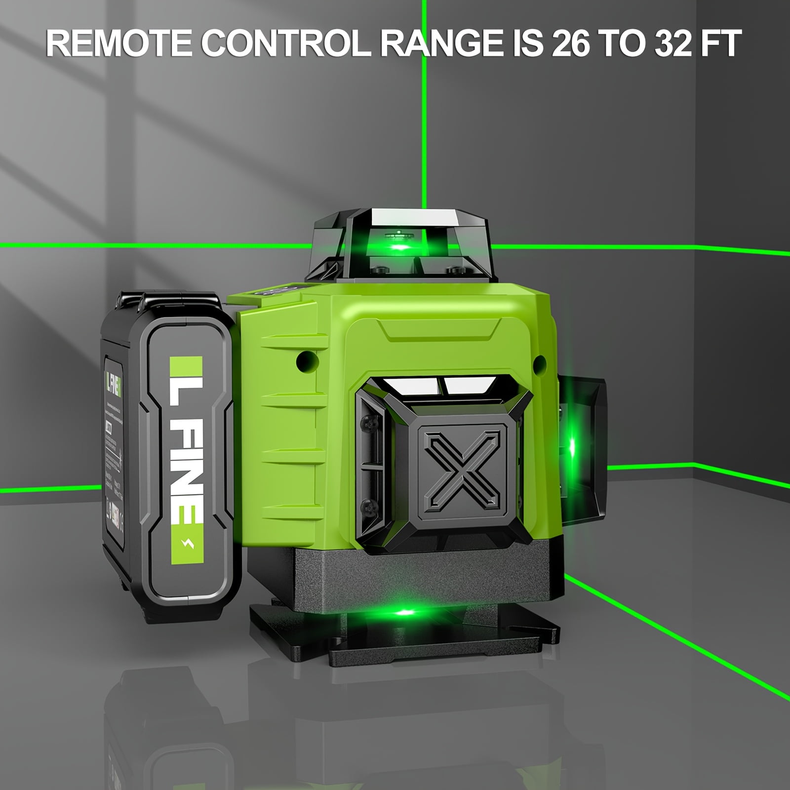 LFINE 4D Self-Leveling Laser Level, Plastic Alloy Material - 4x360° Cross Line with Tripod, 4800mAh Battery, Durable Case for Construction & Tile Work