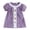 Purple, variant on Landzoo One Girls Carnival Embroidery Plaid Short Sleeve Summer Party Dress With Flowy Skirt And Comfortable Design For Beautiful Cute Cozy Girl's Dress 12-18 Months
