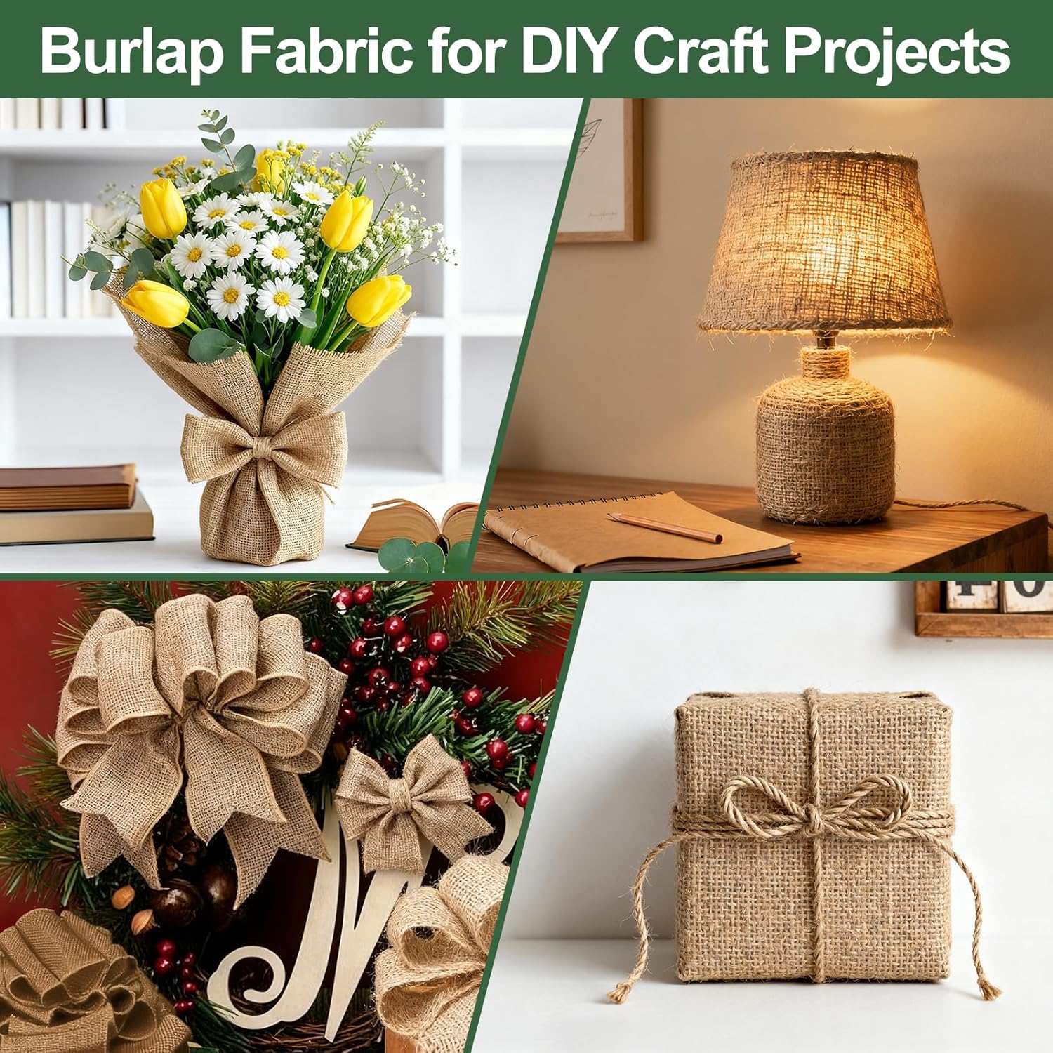 Burlap Weed Barrier Fabric, Natural Roll, 40" x 25 FT for Garden, Tree Wrap, Rustic Wedding Decor, Landscaping, Mulch Cover and Plant Protection
