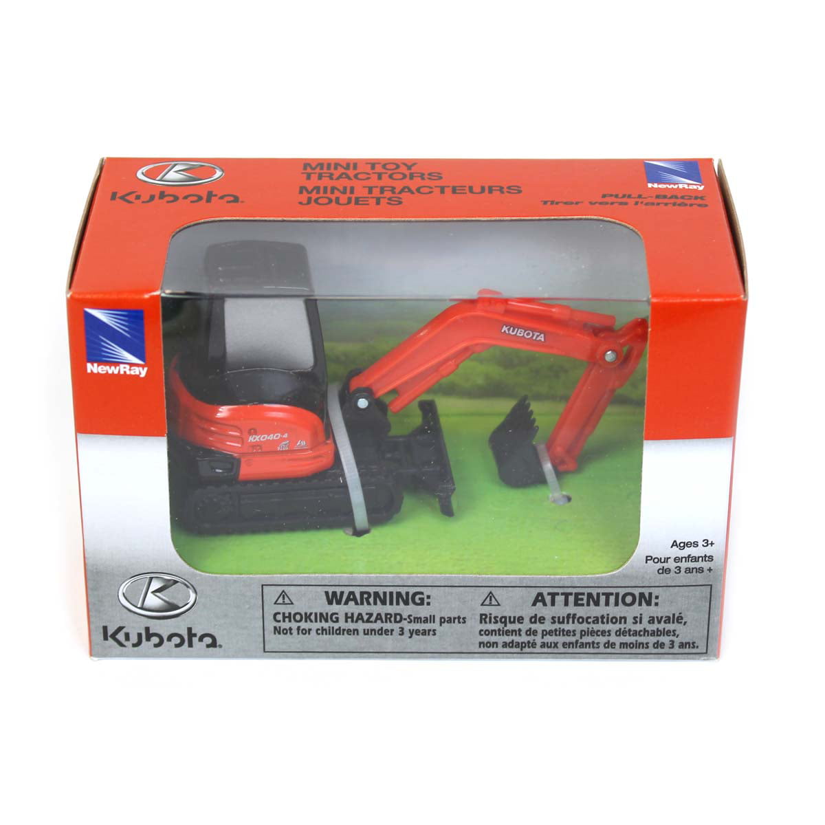 Die-Cast 1:64 Scale Kubota KX040-4 with Pull Back Action 