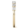 thumbnail image 5 of Solitaire Brilliance 2.7mm Round Cut Moissanite Diamond Single Shared Prong Stackable Band, 8 Stone Half Eternity Ring for Women 10K Yellow Gold, Ring Size 8, 5 of 7