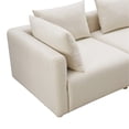 thumbnail image 3 of Pemberly Row Handmade Contemporary Accent Cream Linen Loveseat, 3 of 4