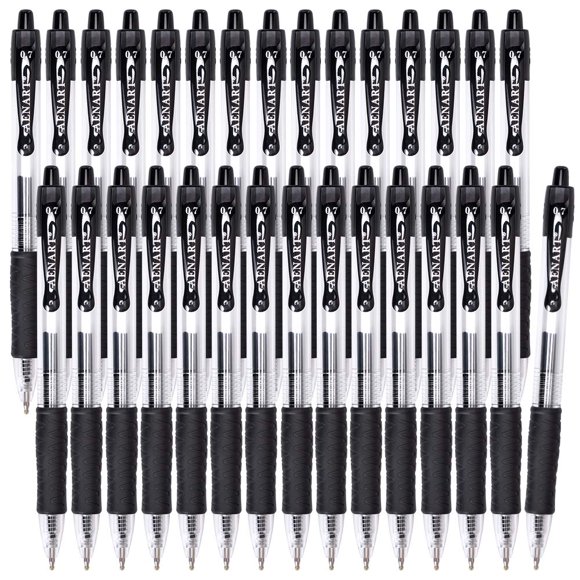 Bolígrafos de gel Aen Art, 30 unidades, bolígrafos de gel negros de punta fina de 0,7 mm