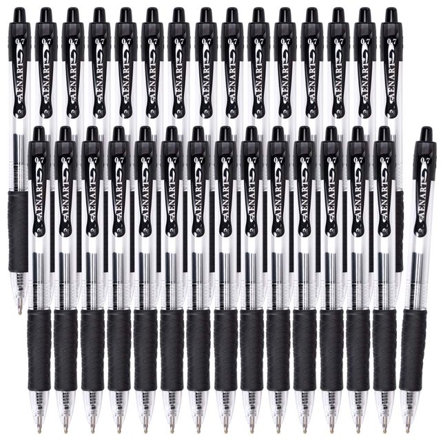Bolígrafos de gel Aen Art, 30 unidades, bolígrafos de gel negros de punta fina de 0,7 mm