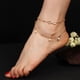 thumbnail image 5 of Tobilleras boho de doble capa para mujer con colgante de perlas y cadenas para los pies, 8 formas, tobilleras tipo pulsera de playa, 5 of 8