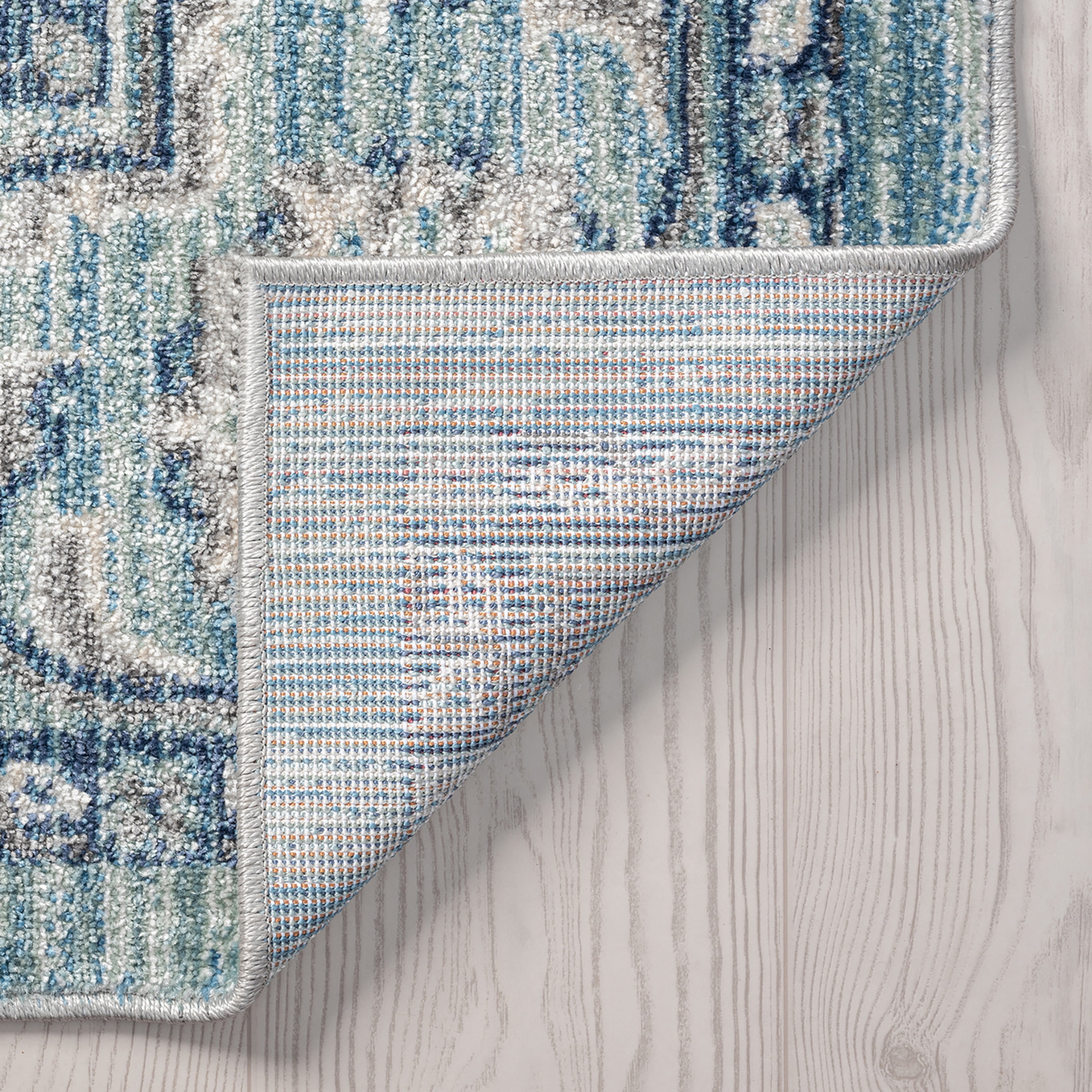 Transitional 2x8 Area Rug (2'3'' x 7'7'') Oriental Navy, Cream Indoor Runner Easy to Clean