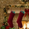 thumbnail image 6 of LanSuare Knitted Christmas Stockings, 18" Solid Color Large Knitted Christmas Stockings, Xmas Hanging Stockings for Family Fireplace, Christmas Party Decor, Candy Gift Bags(Red), 6 of 7