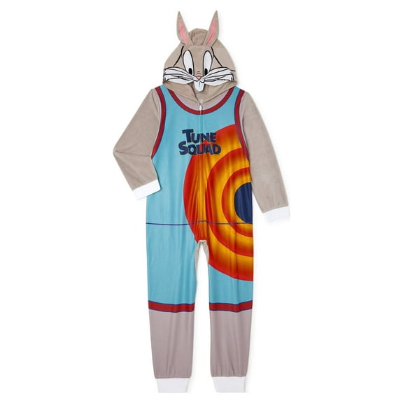 Space Jam Exclusive Boys Hooded Union Suit Pajama, Sizes 4-12